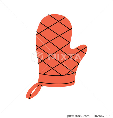 Cooking glove, kitchen mitten icon. Kitchen tools silhouette. Vector illustration. Cooking glove, kitchen mitten icon. Kitchen tools silhouette. Vector illustration. 102867998