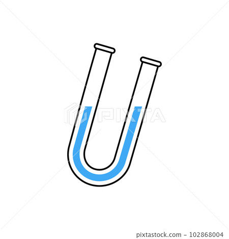 Glass U Tube icon. Laboratory glass equipment silhouette. Vector illustration. 102868004