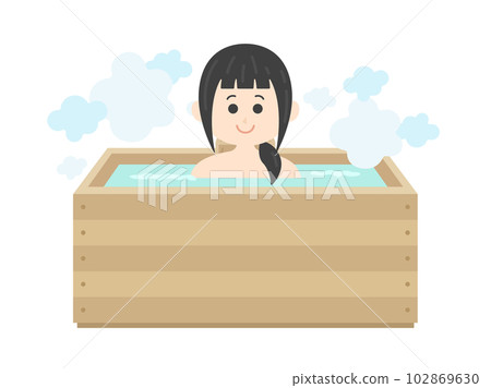 一個女人在柏樹浴中的插圖 102869630