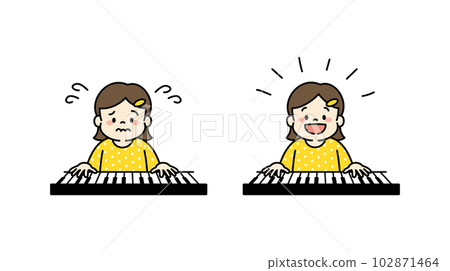 鋼琴彈得很好的女孩插畫 102871464
