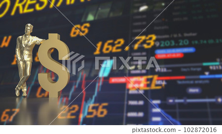 The Business man and Dollar gold on Chart Background 3d Rendering The Business man and Dollar gold on Chart Background 3d Rendering 102872016