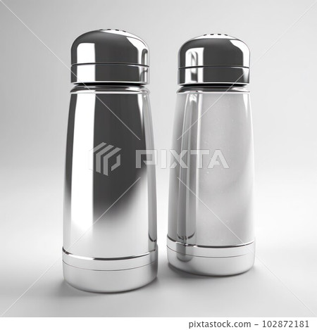 salt and pepper container on white background. 3D render 102872181