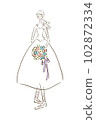 Illustration material ballerina arabesque Parisienne toe shoes 102872334