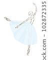 Illustration material ballerina arabesque Parisienne toe shoes 102872335