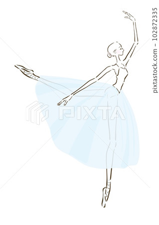 插圖素材芭蕾舞女演員蔓藤花紋 Parisienne 腳趾鞋 插圖素材芭蕾舞女演員蔓藤花紋 Parisienne 腳趾鞋 102872335