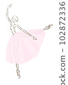 Illustration material ballerina arabesque Parisienne toe shoes 102872336