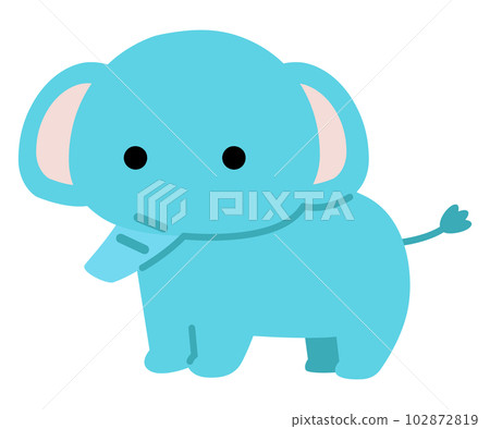 Full body illustration of a cute elephant Full body illustration of a cute elephant 102872819