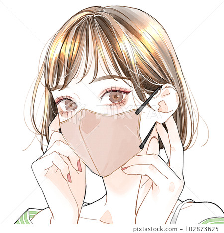 女人戴口罩 102873625