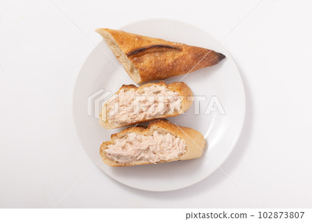 Bucket of tuna mayonnaise 102873807