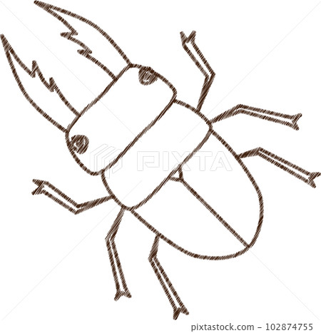 雄鹿甲蟲插圖塗鴉風格 102874755