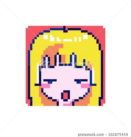 Cute Pixel Art Disgusted Emote Icons. Expressive 8bit Blonde Girl Emoji Experiencing Sick and Boring Emotions - Perfect for Decorative Digital Art, Game Streaming, Stickers, Video Game Element. Cute Pixel Art Disgusted Emote Icons. Expressive 8bit Blonde Girl Emoji Experiencing Sick and Boring Emotions - Perfect for Decorative Digital Art, Game Streaming, Stickers, Video Game Element. 102875459