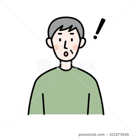 Illustration of an elderly man who noticed something Illustration of an elderly man who noticed something 102875690
