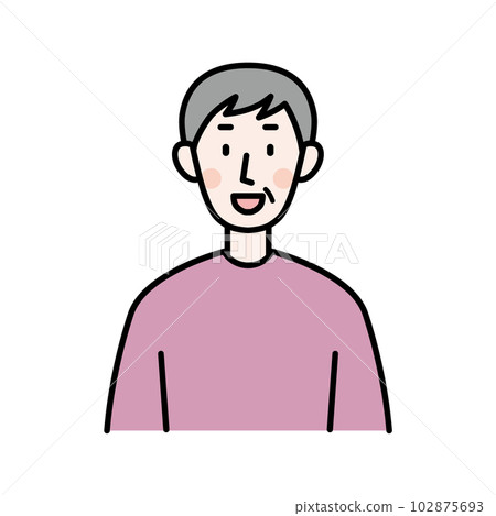 一個微笑的老人的插圖 102875693