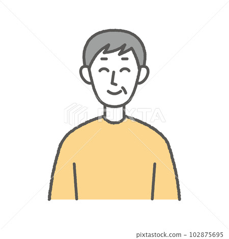 Illustration of a smiling elderly man - Stock Illustration [102875695 ...