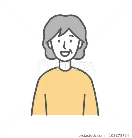 一位微笑的老年婦女的插圖 102875724