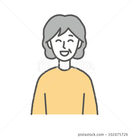 Illustration of a smiling elderly woman 102875726