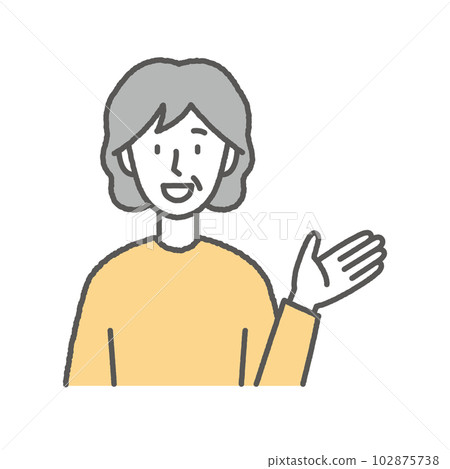 一位微笑的老年婦女的插圖 102875738