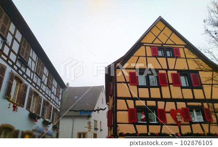 Night scene in Eguisheim, a traditional village in the Alsace wine region of France Night scene in Eguisheim, a traditional village in the Alsace wine region of France 102876105