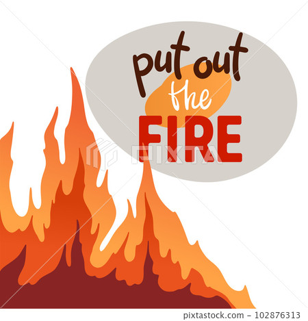 Forest fire. Dangerous wildfire. Put out the fire. Forest fire. Dangerous wildfire. Put out the fire. 102876313