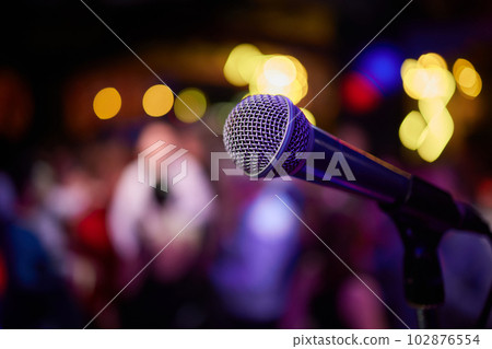 Microphone. Microphone close-up. A pub. Bar. A restaurant. Classical music. Music. Microphone. Microphone close-up. A pub. Bar. A restaurant. Classical music. Music. 102876554