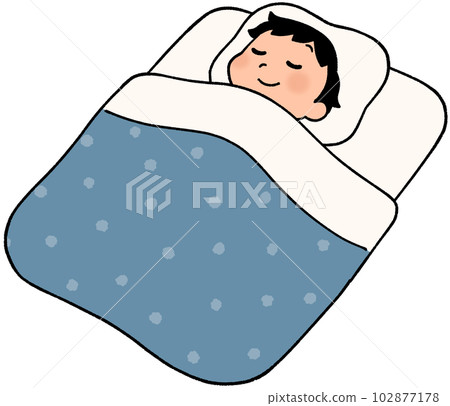 boy sleeping on a futon 102877178