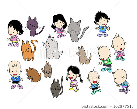 Cute child (boy, girl, dog, cat) pose (10) (transparent background) Cute child (boy, girl, dog, cat) pose (10) (transparent background) 102877513