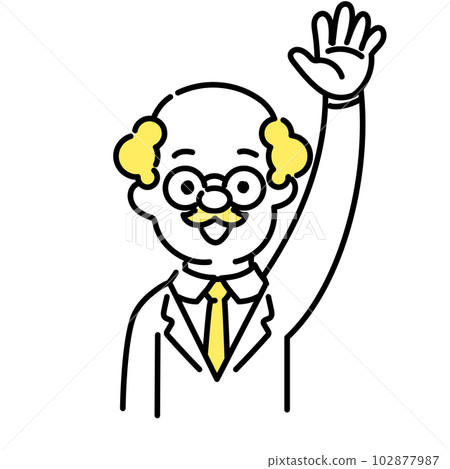 Cute person illustration series _ doctor _ senior _ agreement 102877987