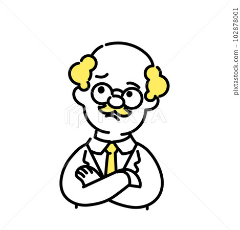 插圖系列可愛的人_醫生_前輩_思考 102878001