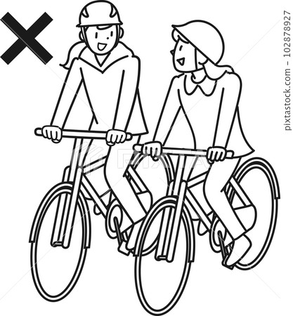 Young women riding bicycles Young women riding bicycles 102878927