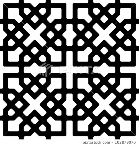 Seamless geometric ornament based on traditional islamic art. Black and white. Seamless geometric ornament based on traditional islamic art. Black and white. 102879070