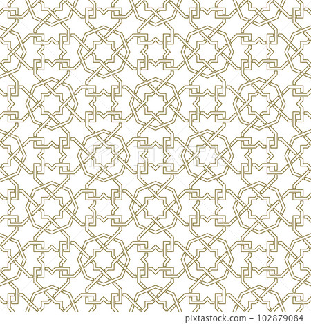 Seamless arabic geometric ornament in brown color. 102879084
