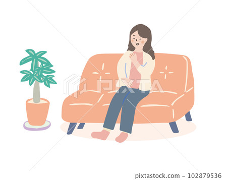 person sitting on sofa 102879536