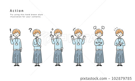 Business woman facial expression set Business woman facial expression set 102879785