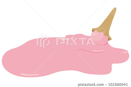 融化和掉落的草莓冰淇淋的框架圖 融化和掉落的草莓冰淇淋的框架圖 102880041