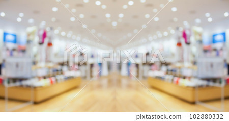 Abstract blur clothing boutique display interior of shopping mall background Abstract blur clothing boutique display interior of shopping mall background 102880332