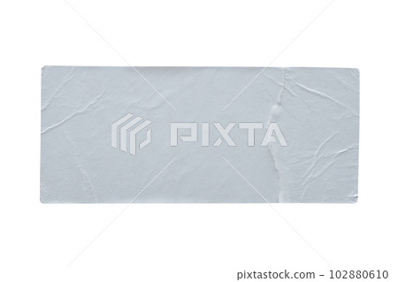 Torn paper sticker label isolated on white background Torn paper sticker label isolated on white background 102880610