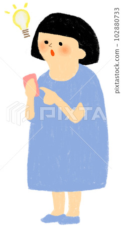 A woman who flashes with a smartphone in her hand A woman who flashes with a smartphone in her hand 102880733