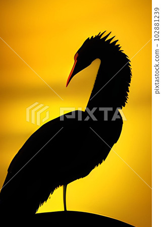 Graceful Silhouette of a Bird in Flight Graceful Silhouette of a Bird in Flight 102881239