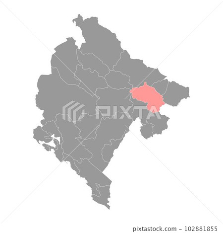 Berane Municipality map, administrative subdivision of Montenegro. Vector illustration. Berane Municipality map, administrative subdivision of Montenegro. Vector illustration. 102881855