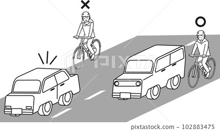 靠左行駛的自行車和靠右行駛的自行車 102883475