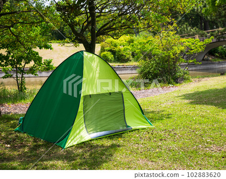 Campsite tent with beautiful nature 102883620