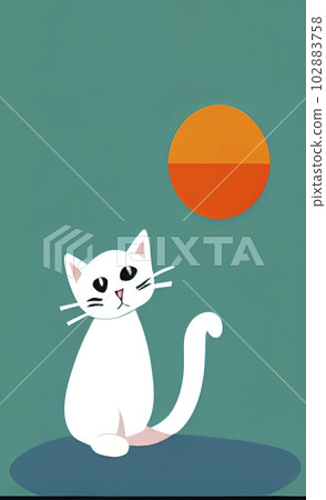 Graceful Whiskers. Illustration of a Captivating Cat Graceful Whiskers. Illustration of a Captivating Cat 102883758