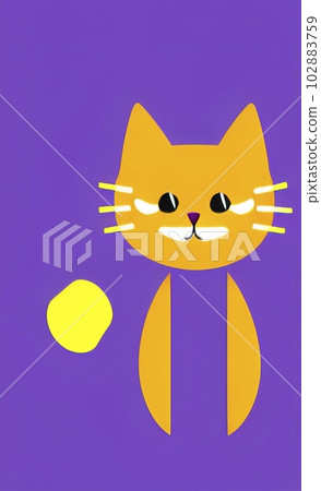 Graceful Whiskers. Illustration of a Captivating Cat 102883759