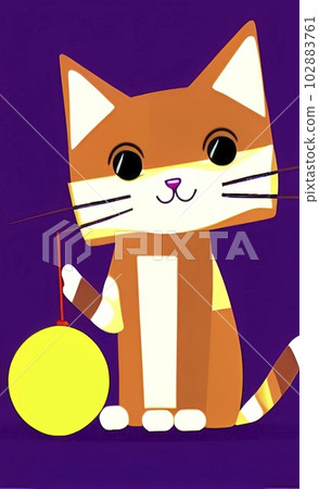 Graceful Whiskers. Illustration of a Captivating Cat Graceful Whiskers. Illustration of a Captivating Cat 102883761