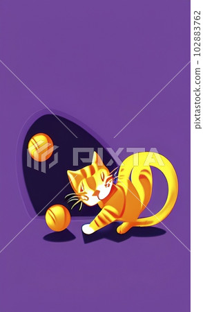 Graceful Whiskers. Illustration of a Captivating Cat Graceful Whiskers. Illustration of a Captivating Cat 102883762