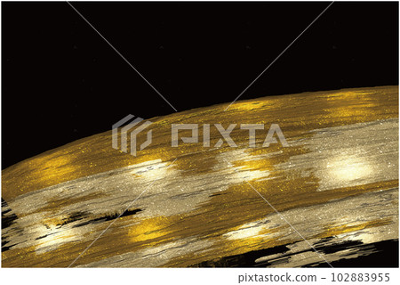 Luxurious Japanese-style background material with a black base that expresses a smooth curve with a gold brush 102883955