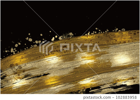 奢華的日式背景材料，以黑色為基底，用金色筆刷表現出平滑的曲線 102883958