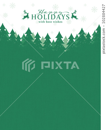 Christmas forest silhouette illustration green 102884427