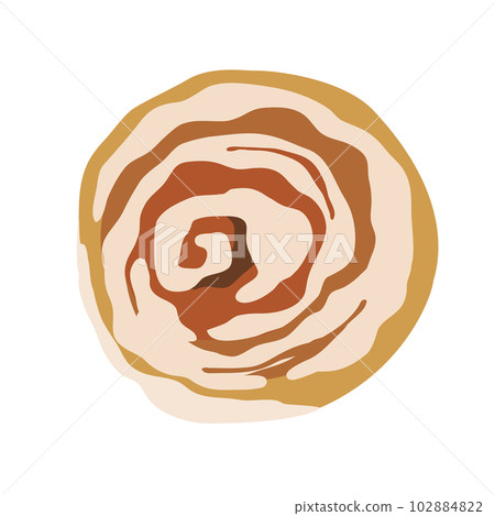 Cinnamon roll or kanelbulle icon. Vector illustration in cartoon style 102884822