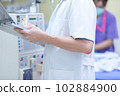 The specialist are checking continuous renal replacement therapy equipment and injection pump and hemodialysis machine. 102884900
